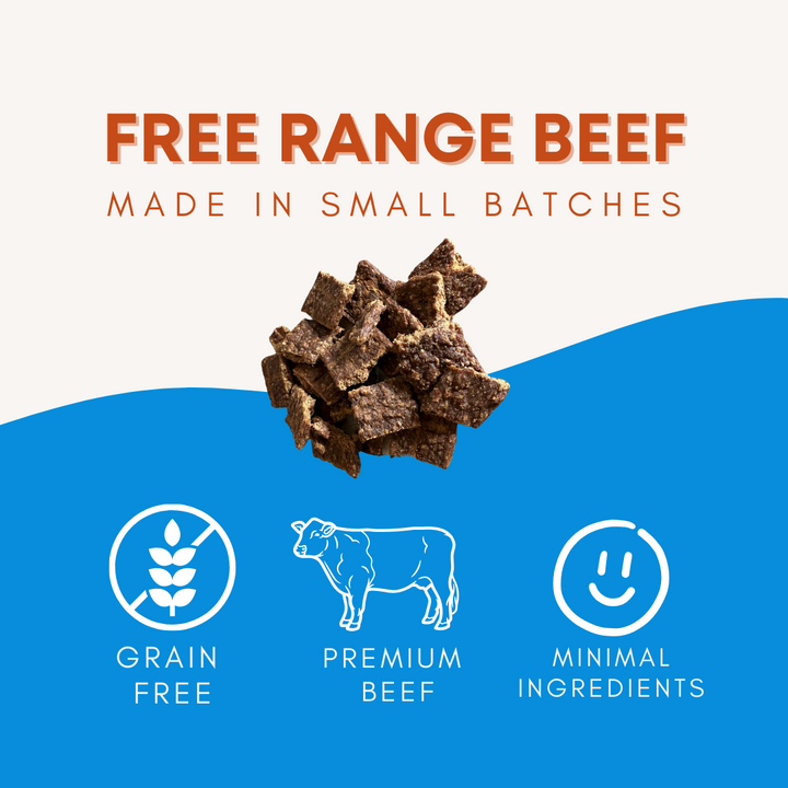 Beef Bites: All Natural Premium Air Dried Training Treats - 16oz