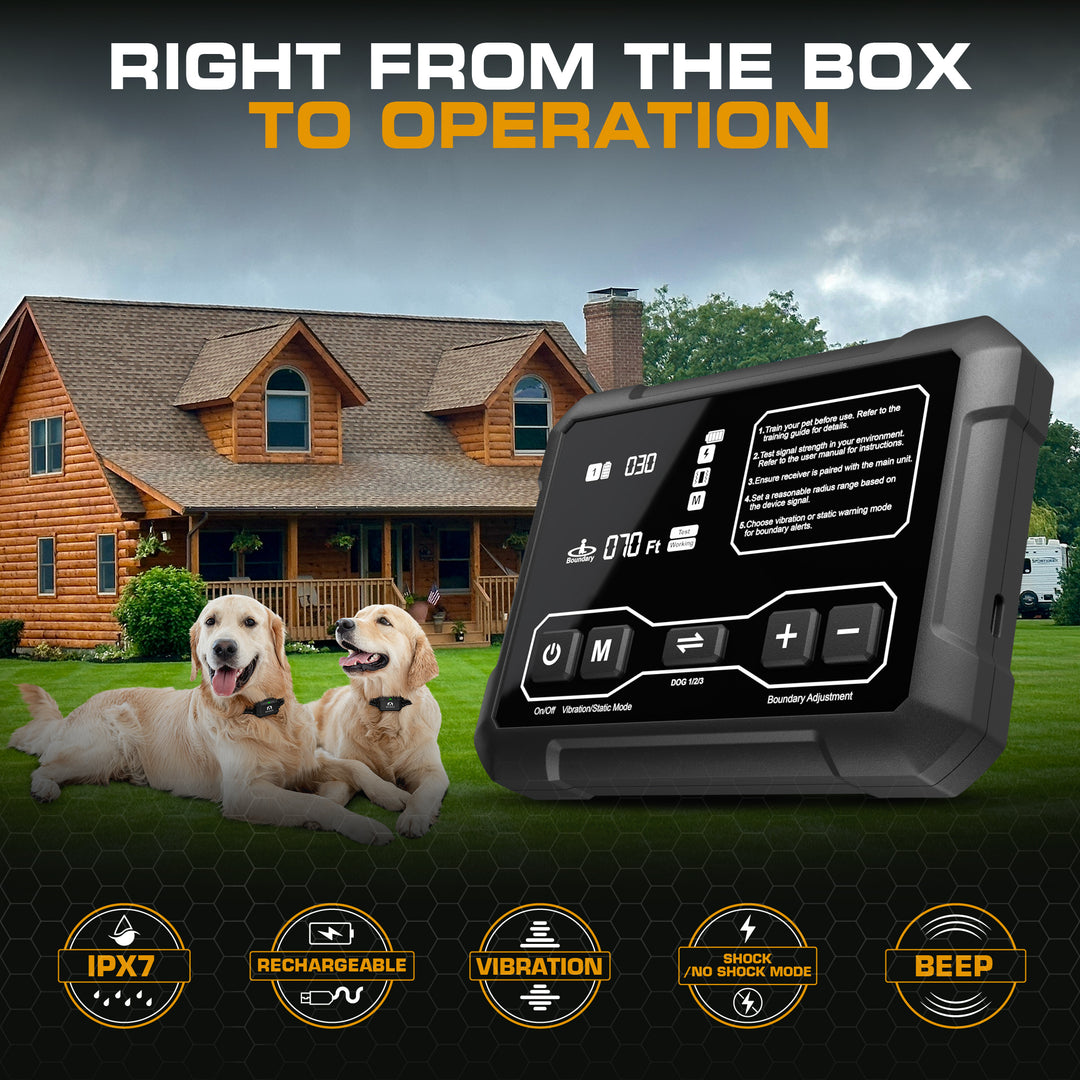 INVIROX RADAR WIRELESS INVISIBLE FENCE FOR 2 DOGS