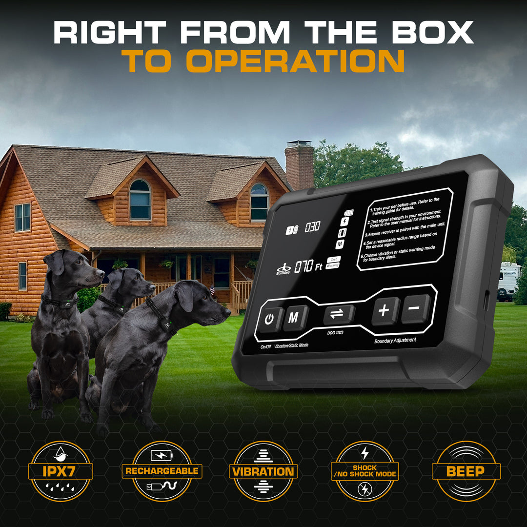 INVIROX RADAR WIRELESS INVISIBLE FENCE FOR 3 DOGS