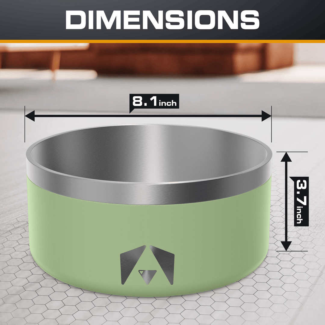 INVIROX DOG BOWL Non-Slip Stainless Steel, Perfect Water and Food Bowls for Dogs of All Sizes (64 OZ) - INVIROX DOG TRAINING GEAR