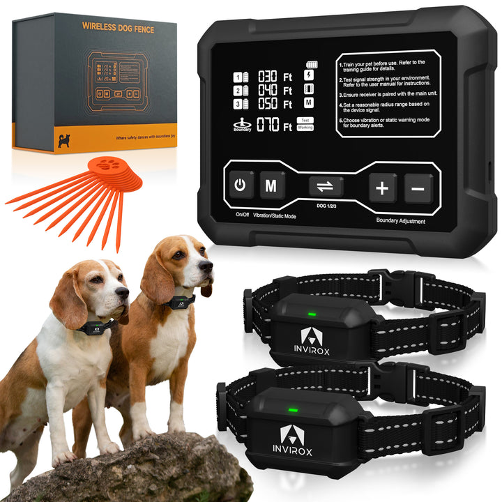 INVIROX RADAR WIRELESS INVISIBLE FENCE FOR 2 DOGS