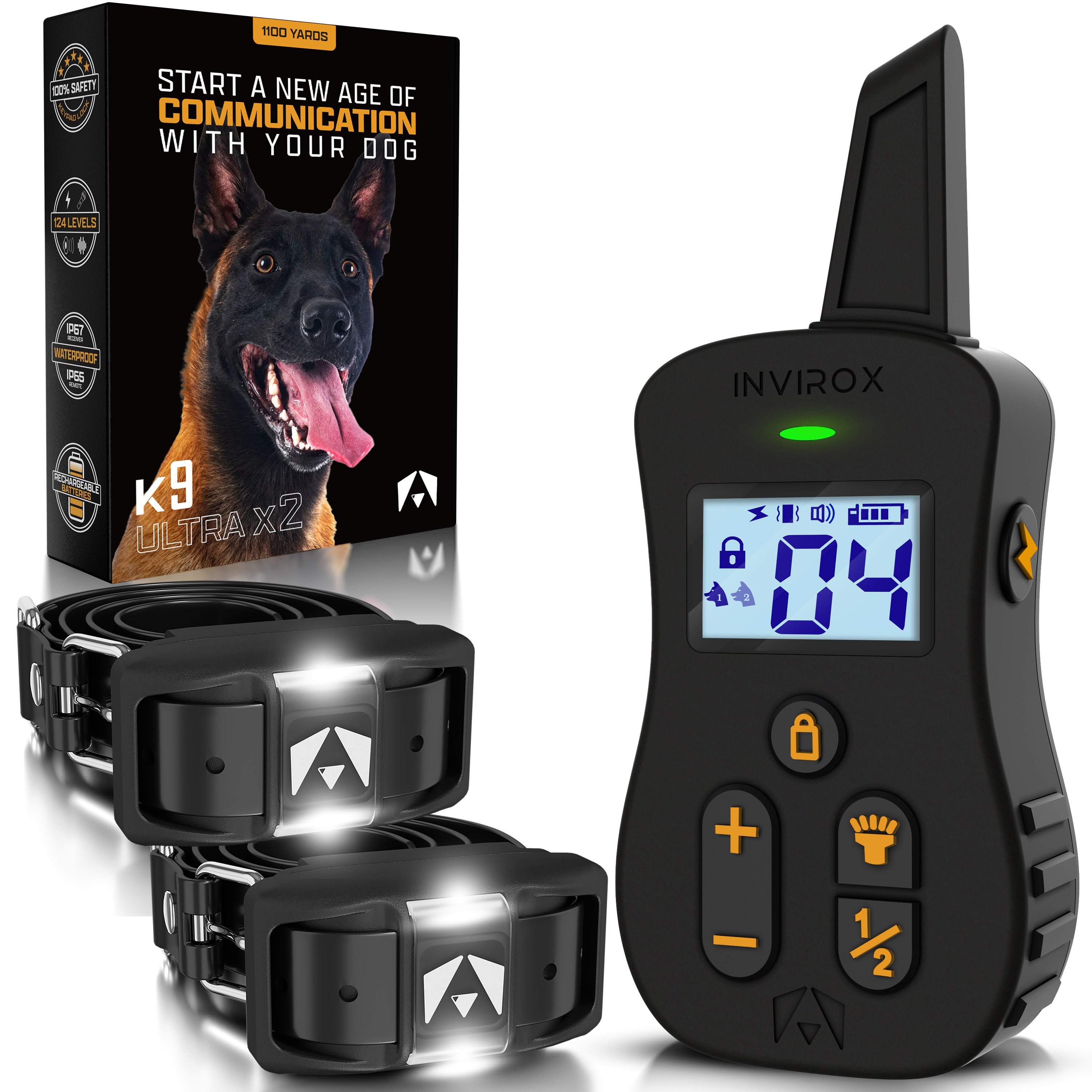 INVIROX Ultra K9 X2 Dog Training Collars System